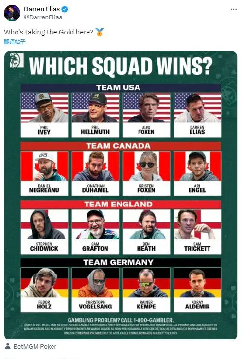 【EV扑克】欧美牌手争论“扑克奥运”阵容，却忽视了来自东方的“龙之队”？