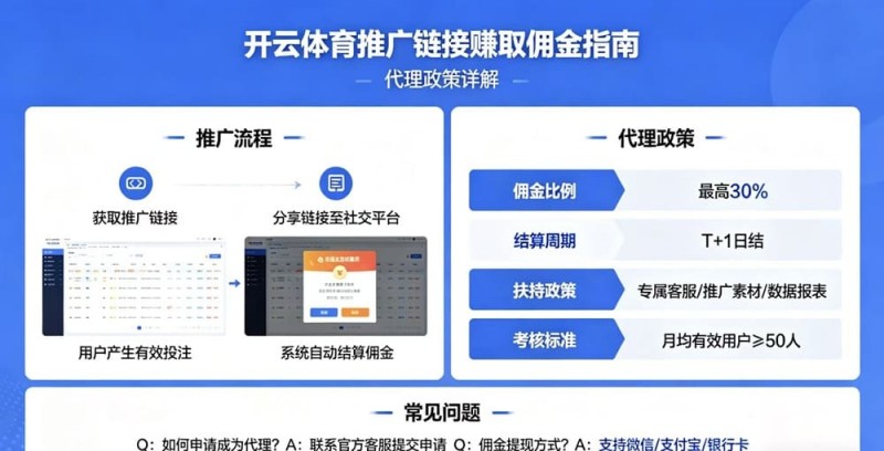 如何通过开云体育推广链接赚取佣金？代理政策详解【EV扑克官网】